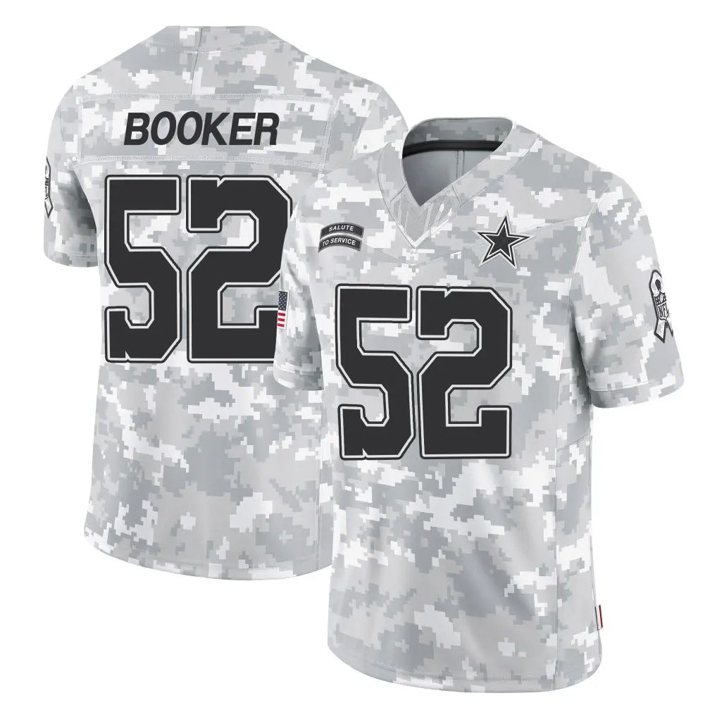 Punc D.Cowboys #52 Tyler Booker Player Arctic Camo Salute to Service Limited Home Game Stitched Jerseys