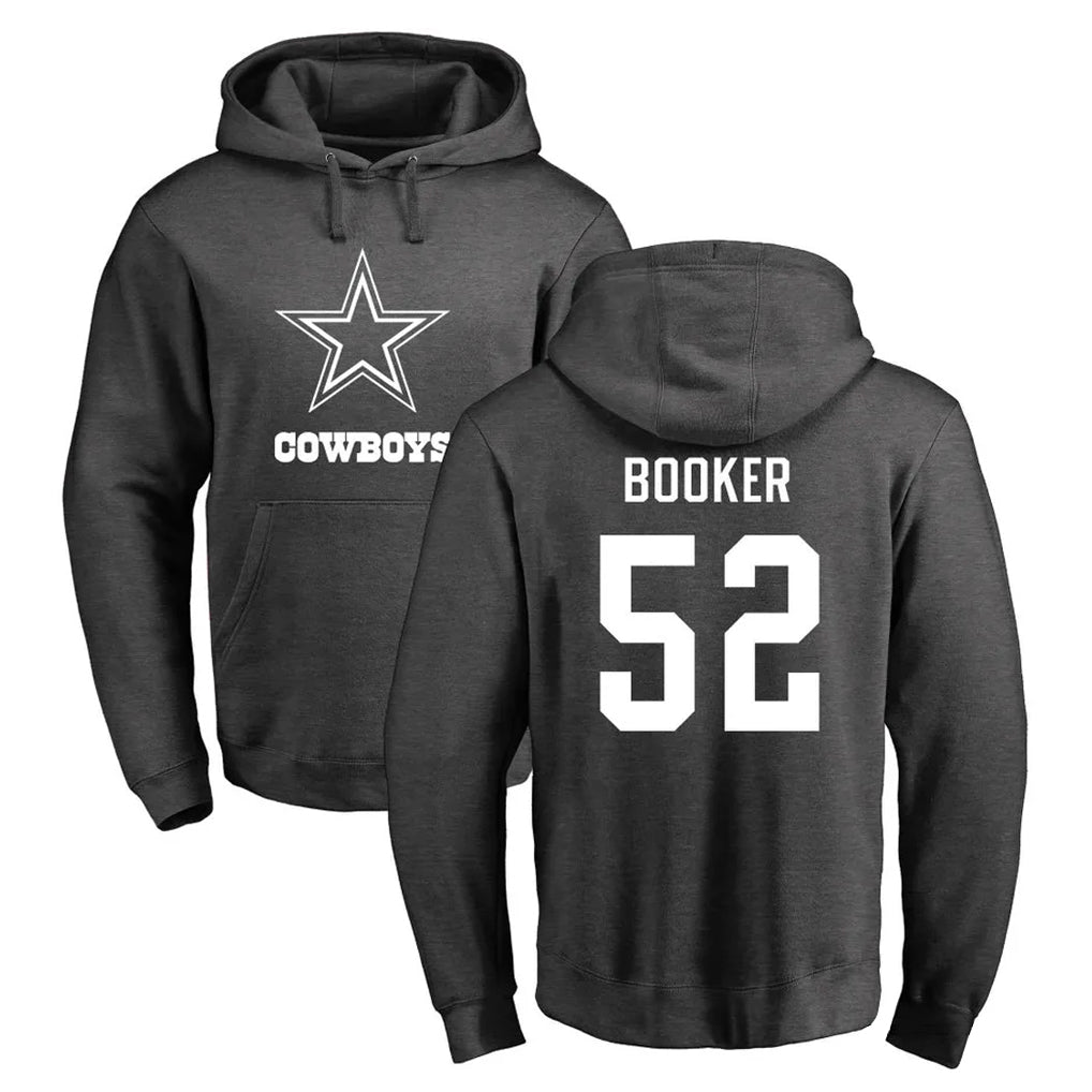 Punc D.Cowboys #52 Tyler Booker Player Ash One Color Pullover Hoodie Limited Stitched Jerseys