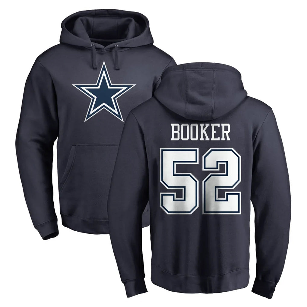 Punc D.Cowboys #52 Tyler Booker Player Navy Pullover Hoodies Limited Stitched Jerseys