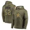 Punc D.Cowboys #52 Tyler Booker Player Olive Salute to Service Pullover Hoodies Home Game Stitched Jerseys