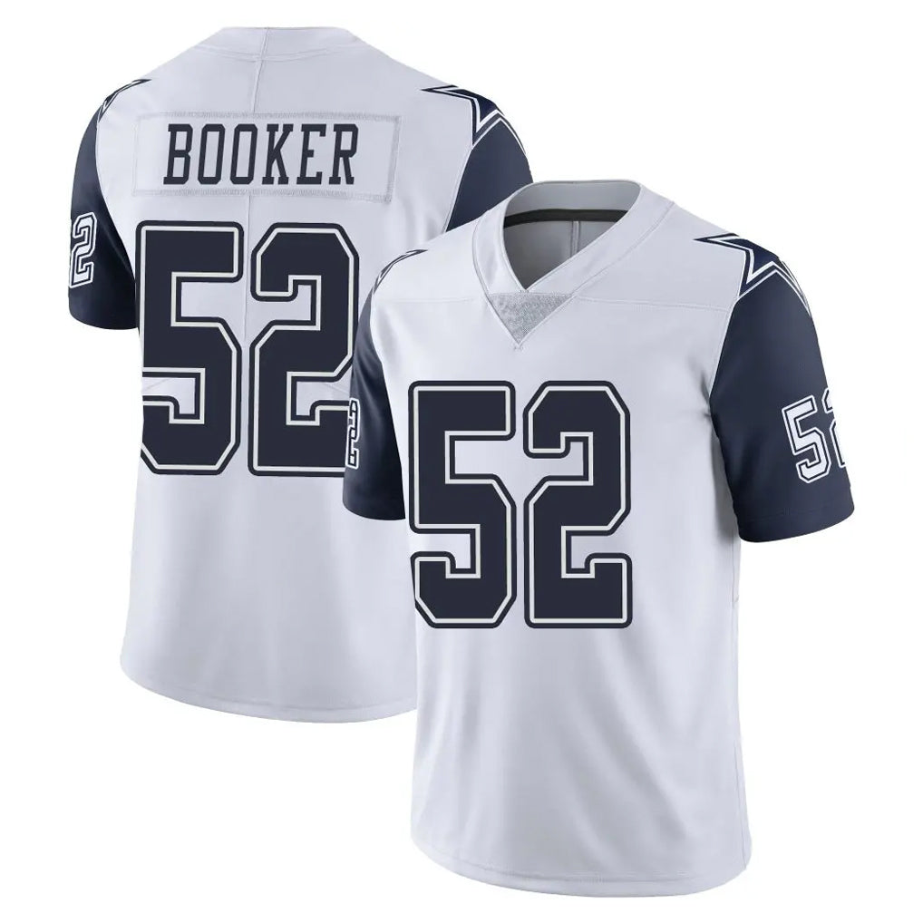 Punc D.Cowboys #52 Tyler Booker Player White-Navy Limited Color Rush Vapor Untouchable Home Game Stitched Jerseys