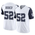 Punc D.Cowboys #52 Tyler Booker Player White-Navy Limited Vapor F.U.S.E. Home Game Stitched Jerseys