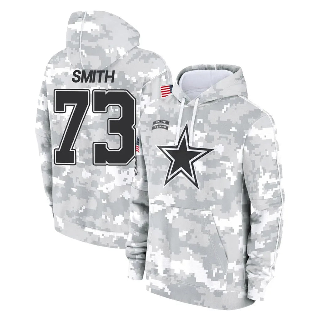 Punc D.Cowboys #73 Tyler Smith Player Arctic Camo Salute to Service Hoodies Limited Game Stitched Jerseys