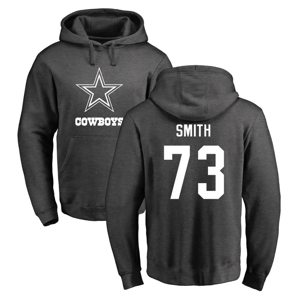 Punc D.Cowboys #73 Tyler Smith Player Ash One Color Pullover Hoodie Limited Stitched Jerseys
