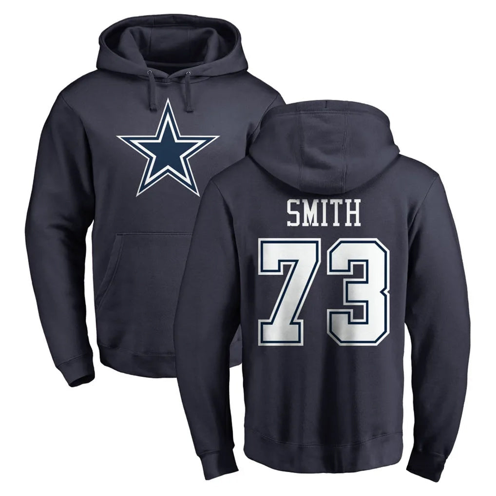 Punc D.Cowboys #73 Tyler Smith Player Navy Pullover Hoodies Limited Stitched Jerseys
