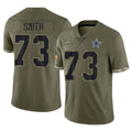 Punc D.Cowboys #73 Tyler Smith Player Olive Salute to Service Limited Game Stitched Jerseys