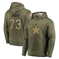 Punc D.Cowboys #73 Tyler Smith Player Olive Salute to Service Pullover Hoodies Home Game Stitched Jerseys