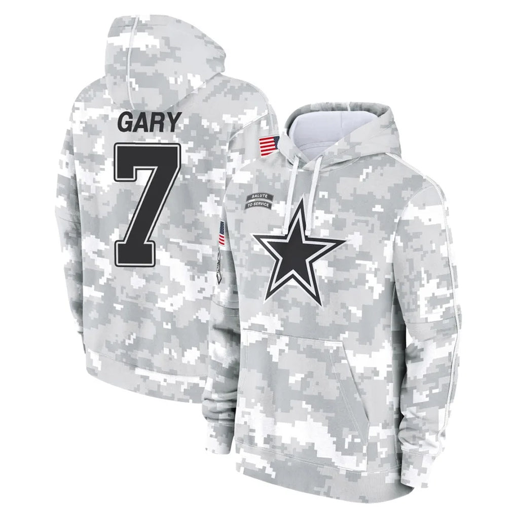 Punc D.Cowboys #7 Rashan Gary Player Arctic Camo Salute to Service Hoodies Limited Game Stitched Jerseys