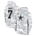 Punc D.Cowboys #7 Rashan Gary Player Arctic Camo Salute to Service Hoodies Limited Game Stitched Jerseys