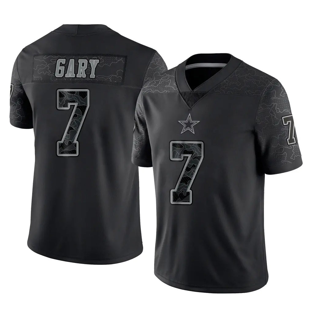 Punc D.Cowboys #7 Rashan Gary Player Black Limited Reflective Home Game Stitched Jerseys