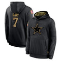 Punc D.Cowboys #7 Rashan Gary Player Black Salute to Service Pullover Hoodies Limited Stitched Jerseys
