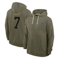 Punc D.Cowboys #7 Rashan Gary Player Olive Salute to Service Pullover Hoodies Limited Stitched Jerseys
