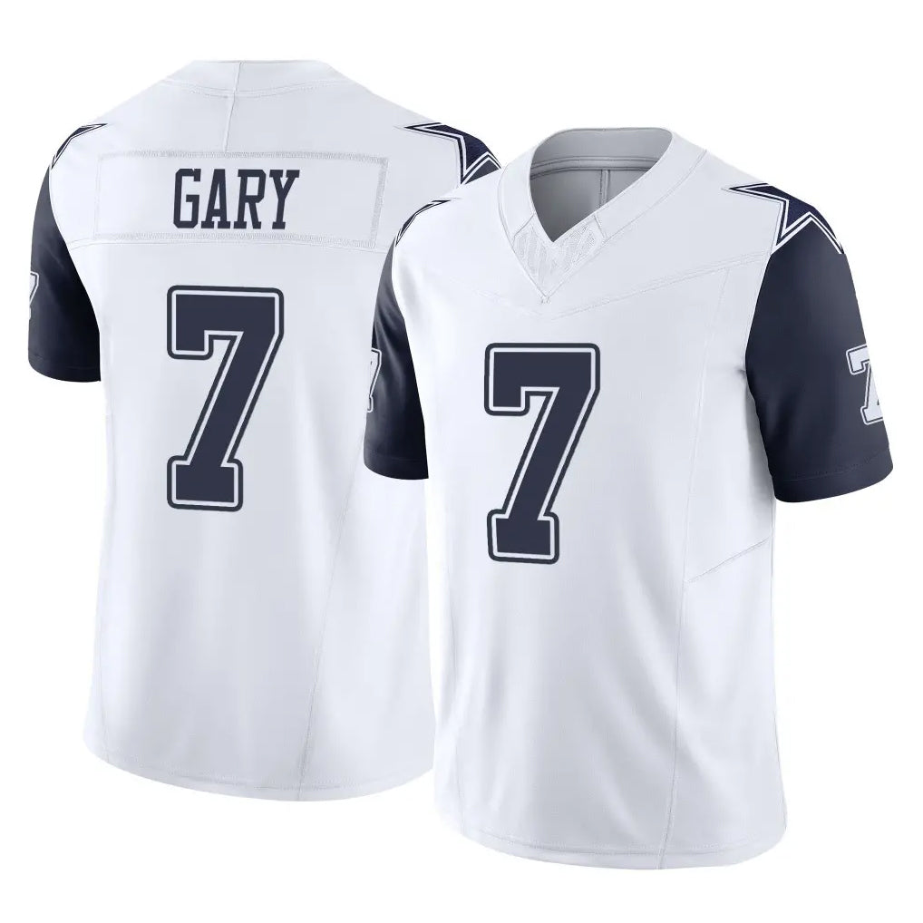 Punc D.Cowboys #7 Rashan Gary Player White-Navy Limited Vapor F.U.S.E. Home Game Stitched Jerseys