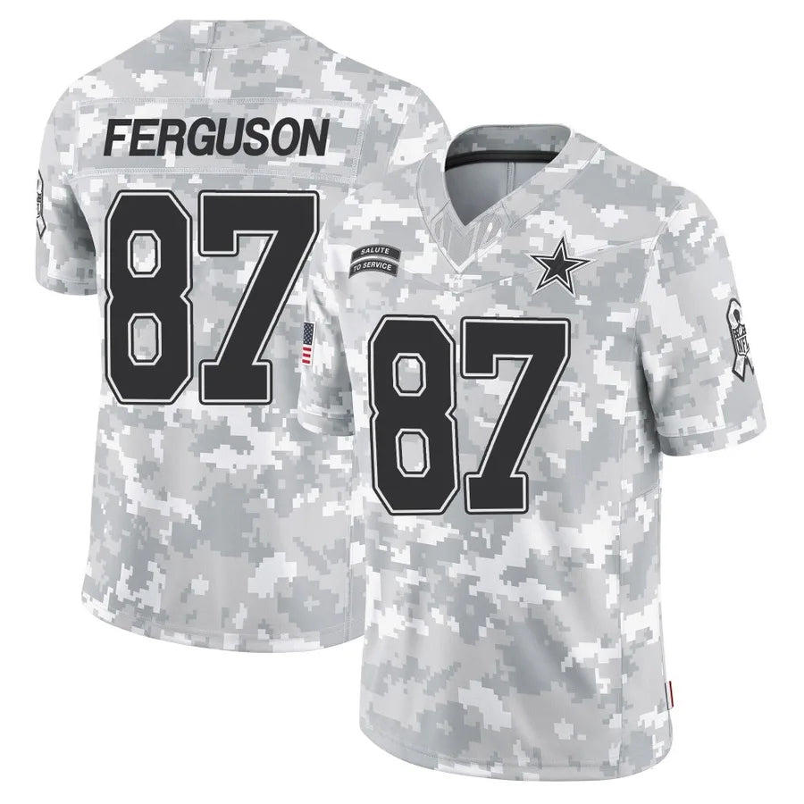 Punc D.Cowboys #87 Jake Ferguson Player Arctic Camo Salute to Service Limited Stitched Jerseys