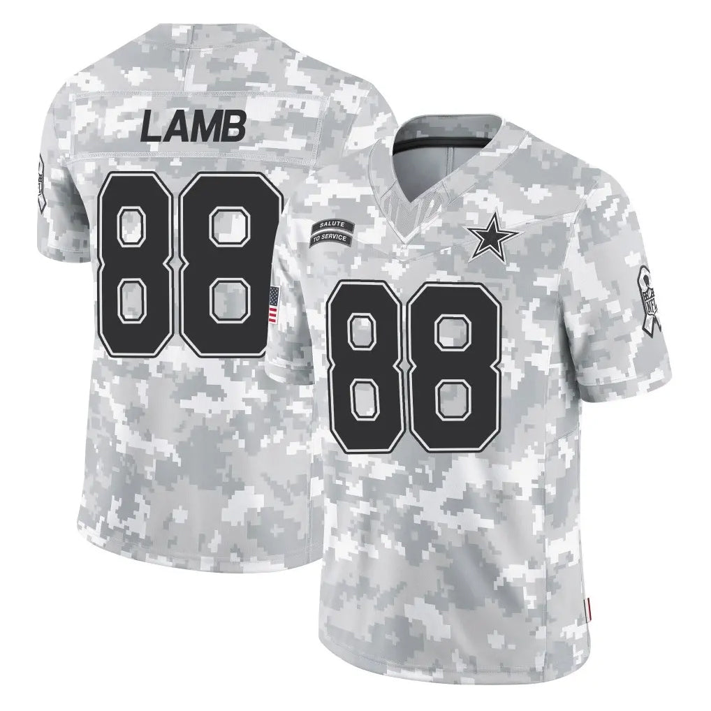 Punc D.Cowboys #88 CeeDee Lamb Player Arctic Camo Salute to Service Limited Home Game Stitched Jerseys