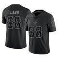 Punc D.Cowboys #88 CeeDee Lamb Player Black Limited Reflective Home Game Stitched Jerseys