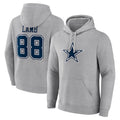Punc D.Cowboys #88 CeeDee Lamb Player Gray Icon Pullover Hoodie Game Stitched Jerseys