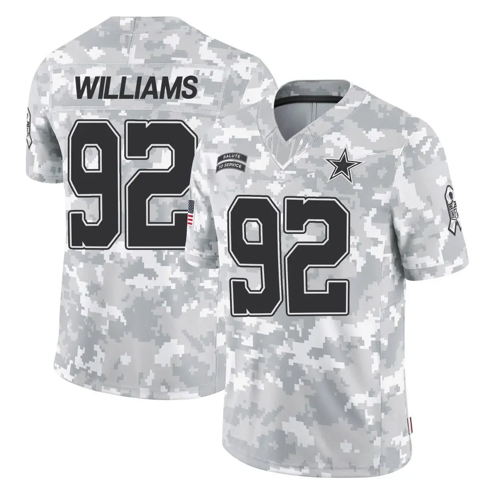 Punc D.Cowboys #92 Quinnen Williams Player Arctic Camo Salute to Service Limited Home Game Stitched Jerseys