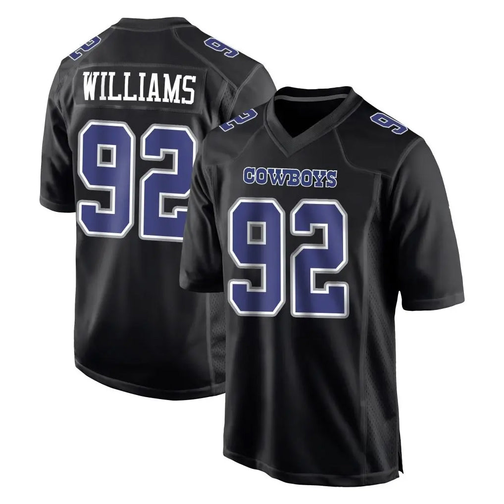 Punc D.Cowboys #92 Quinnen Williams Player Carbon Black Fashion Home Game Stitched Jerseys