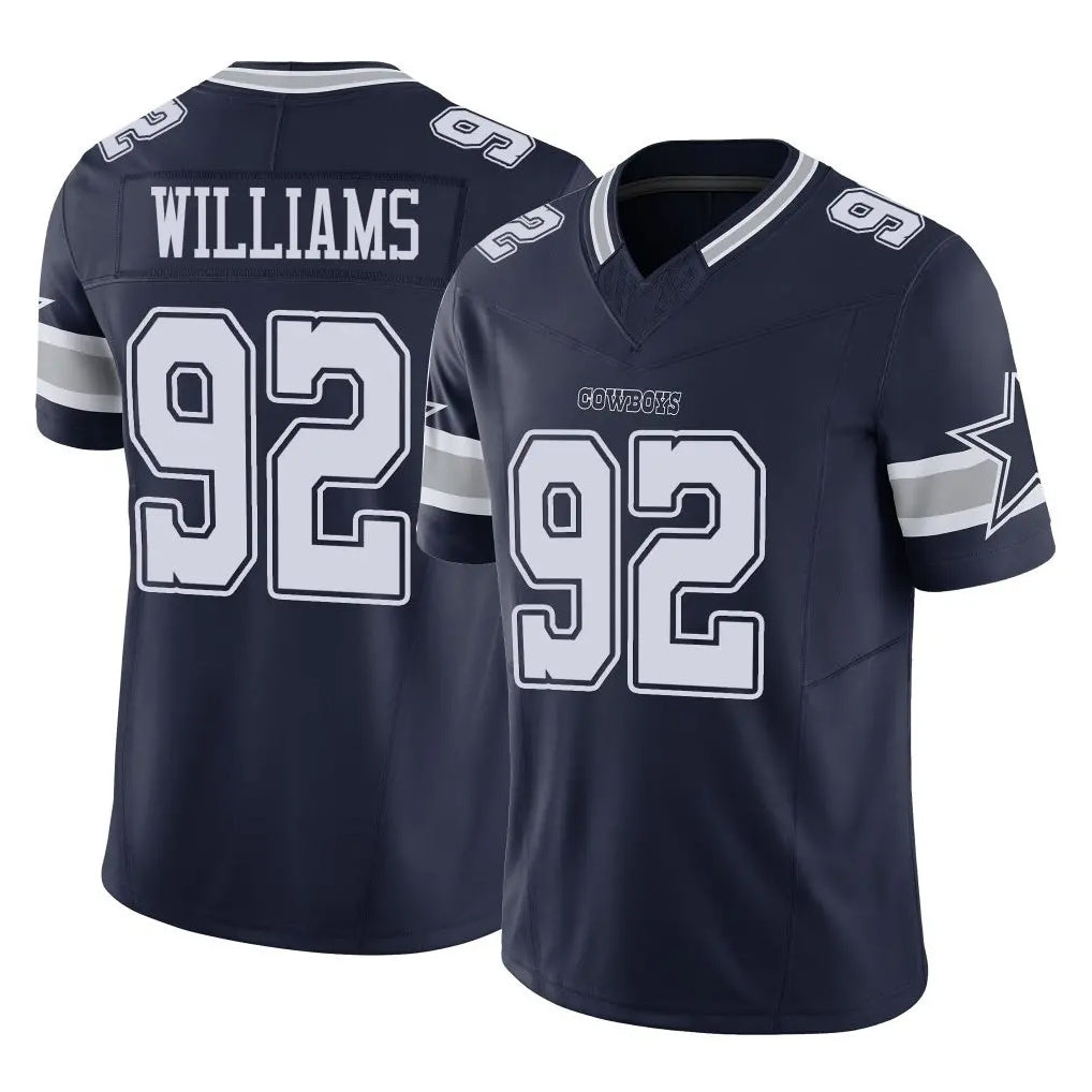 Punc D.Cowboys #92 Quinnen Williams Player Navy Limited Vapor F.U.S.E. Home Game Stitched Jerseys