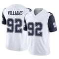 Punc D.Cowboys #92 Quinnen Williams Player White-Navy Limited Vapor F.U.S.E. Home Game Stitched Jerseys