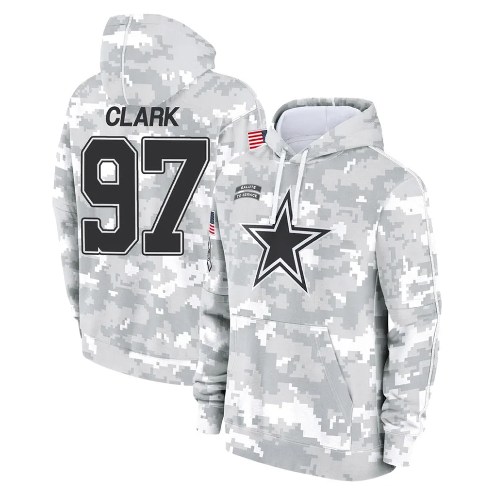 Punc D.Cowboys #97 Kenny Clark Player Arctic Camo Salute to Service Hoodies Limited Game Stitched Jerseys