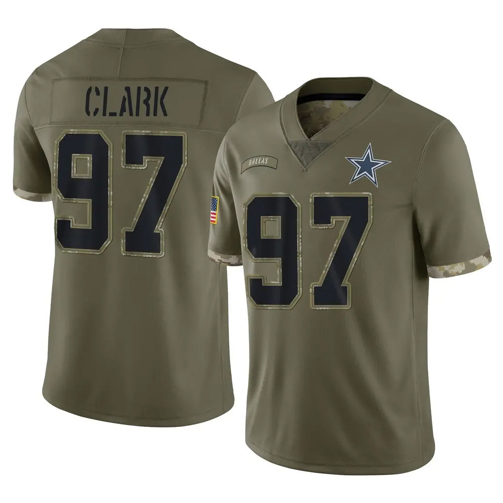 Punc D.Cowboys #97 Kenny Clark Player Olive Salute to Service Limited Game Stitched Jerseys