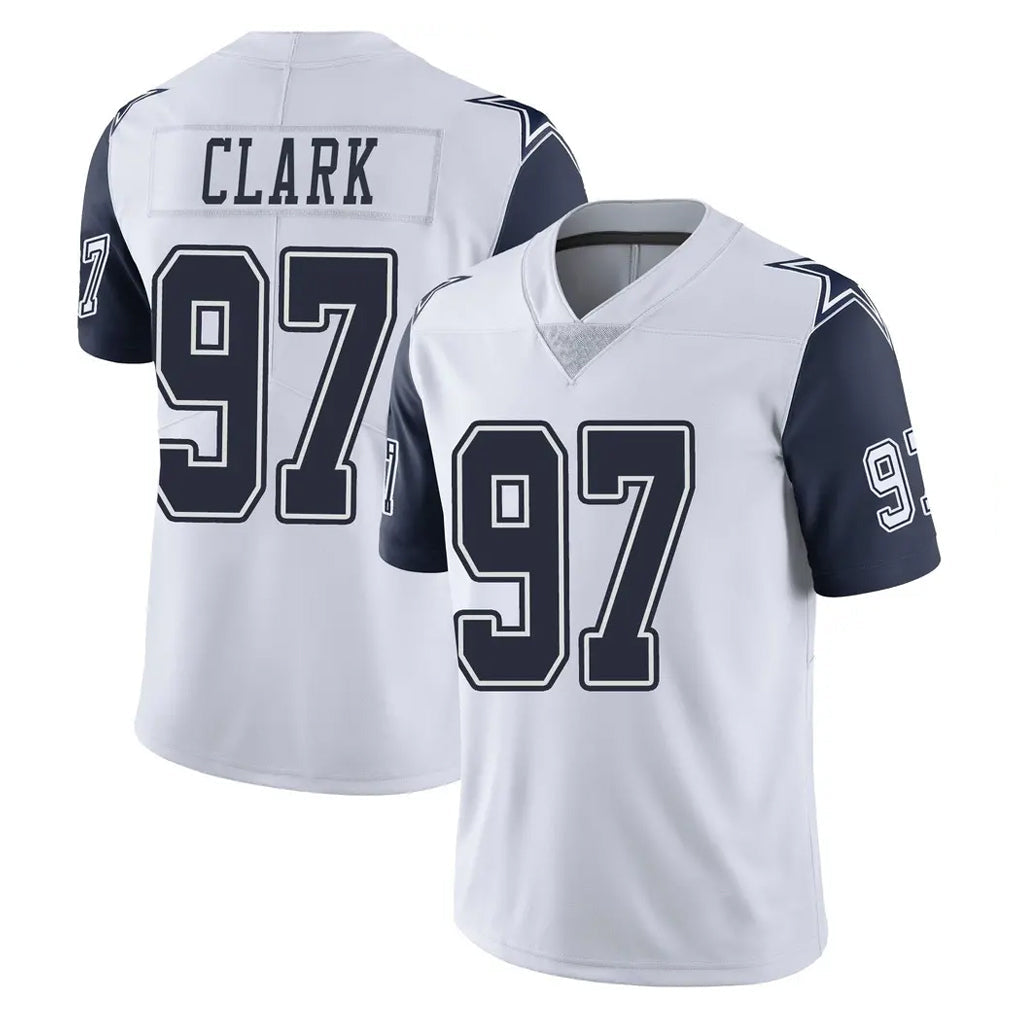 Punc D.Cowboys #97 Kenny Clark Player White-Navy Limited Color Rush Vapor Untouchable Home Game Stitched Jerseys