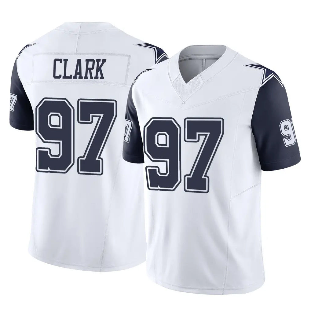 Punc D.Cowboys #97 Kenny Clark Player White-Navy Limited Vapor F.U.S.E. Home Game Stitched Jerseys