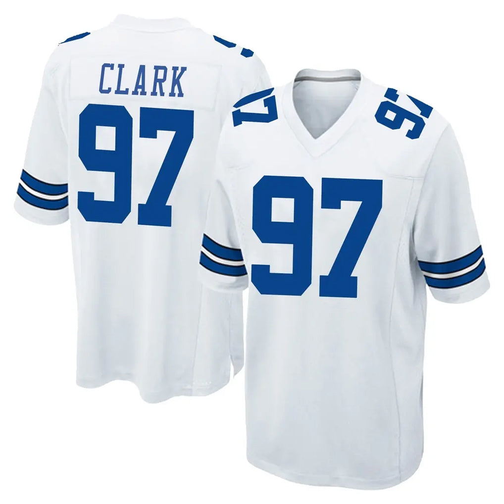Punc D.Cowboys #97 Kenny Clark Player White Home Game Stitched Jerseys