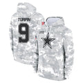 Punc D.Cowboys #9 KaVontae Turpin Player Arctic Camo Salute to Service Hoodies Limited Game Stitched Jerseys