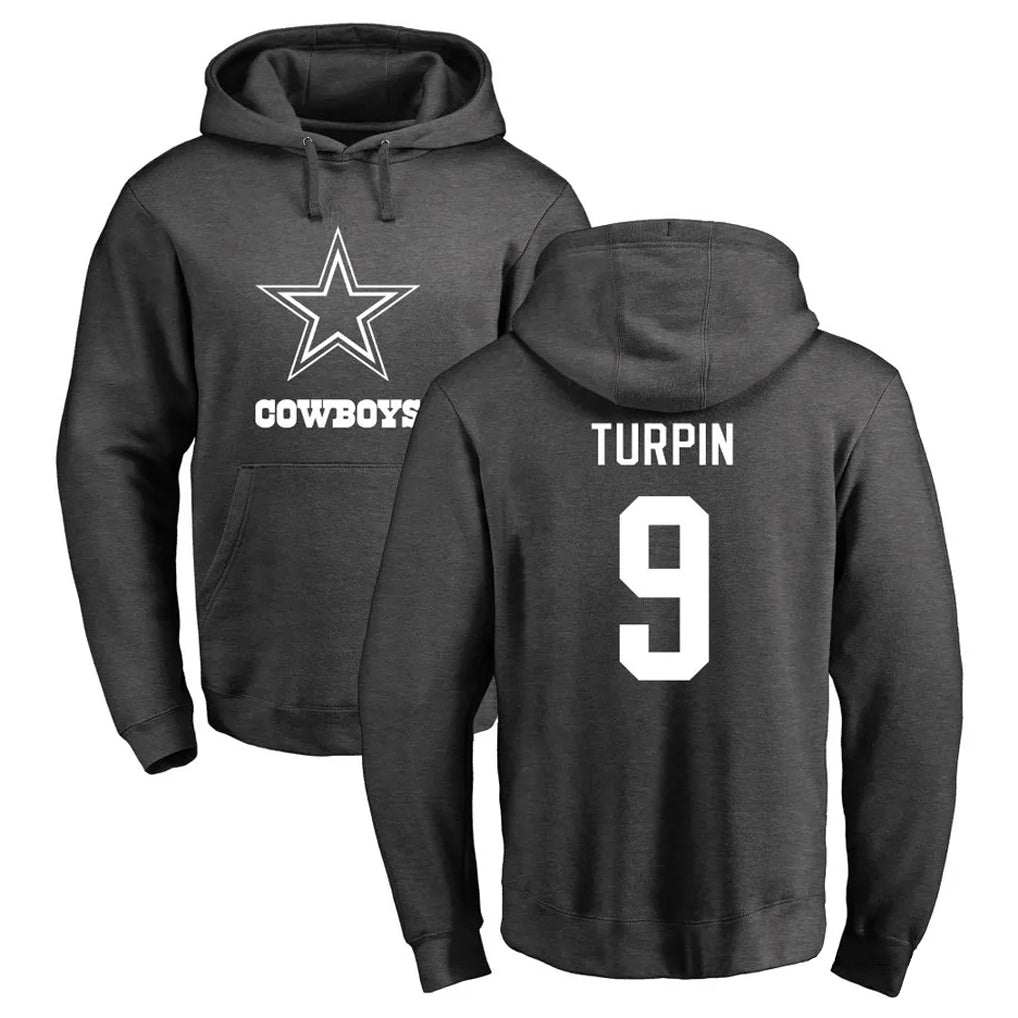 Punc D.Cowboys #9 KaVontae Turpin Player Ash One Color Pullover Hoodie Limited Stitched Jerseys
