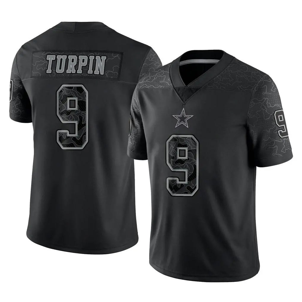 Punc D.Cowboys #9 KaVontae Turpin Player Black Limited Reflective Home Game Stitched Jerseys