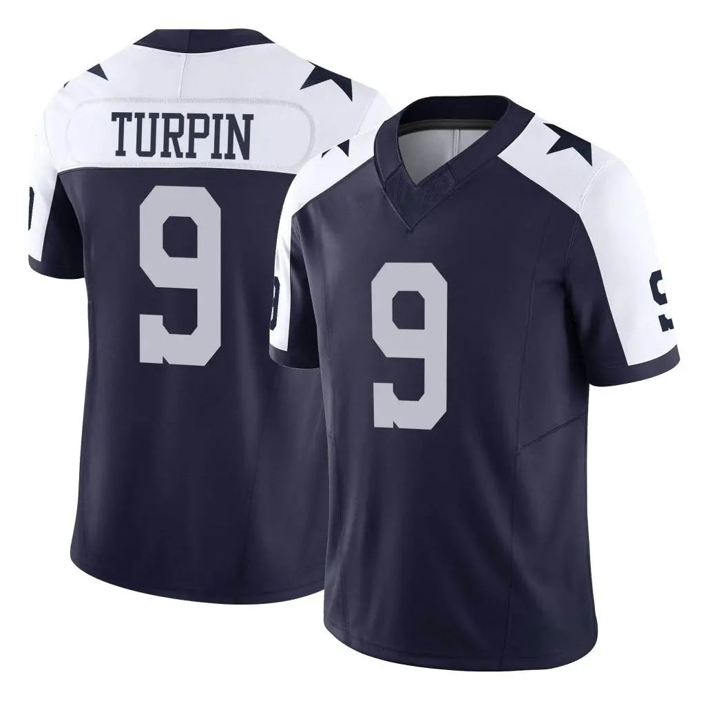 Punc D.Cowboys #9 KaVontae Turpin Player Navy-White Limited Alternate Vapor F.U.S.E. Home Game Stitched Jerseys