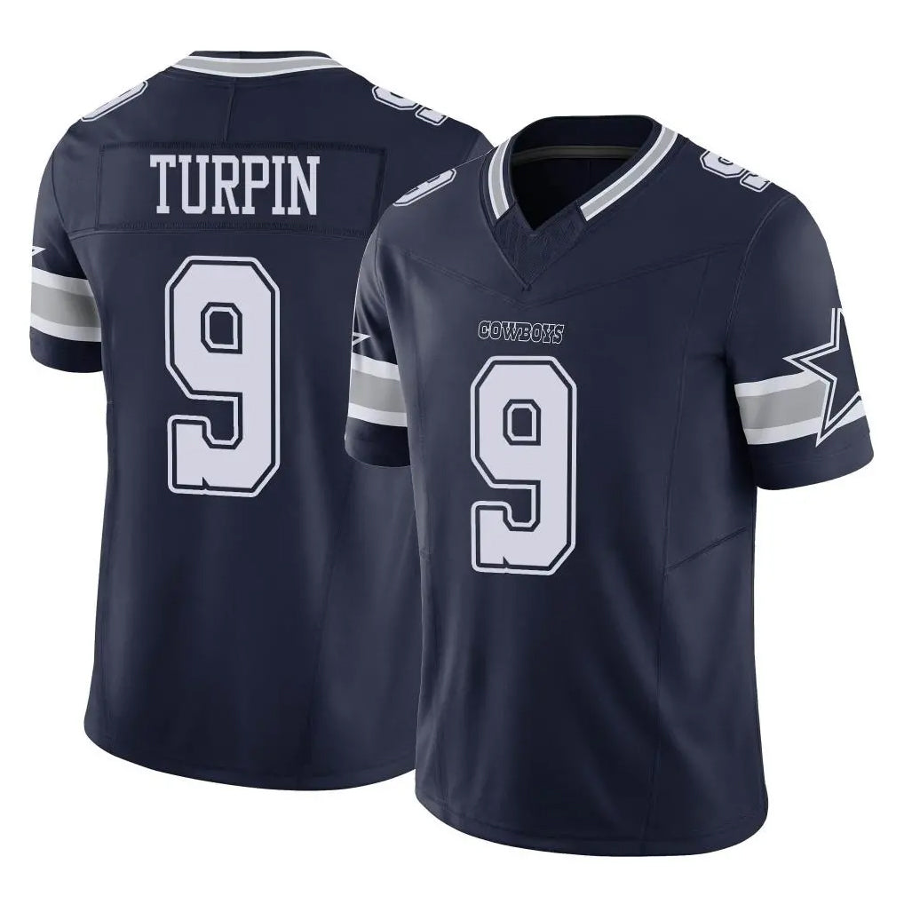 Punc D.Cowboys #9 KaVontae Turpin Player Navy Limited Vapor F.U.S.E. Home Game Stitched Jerseys