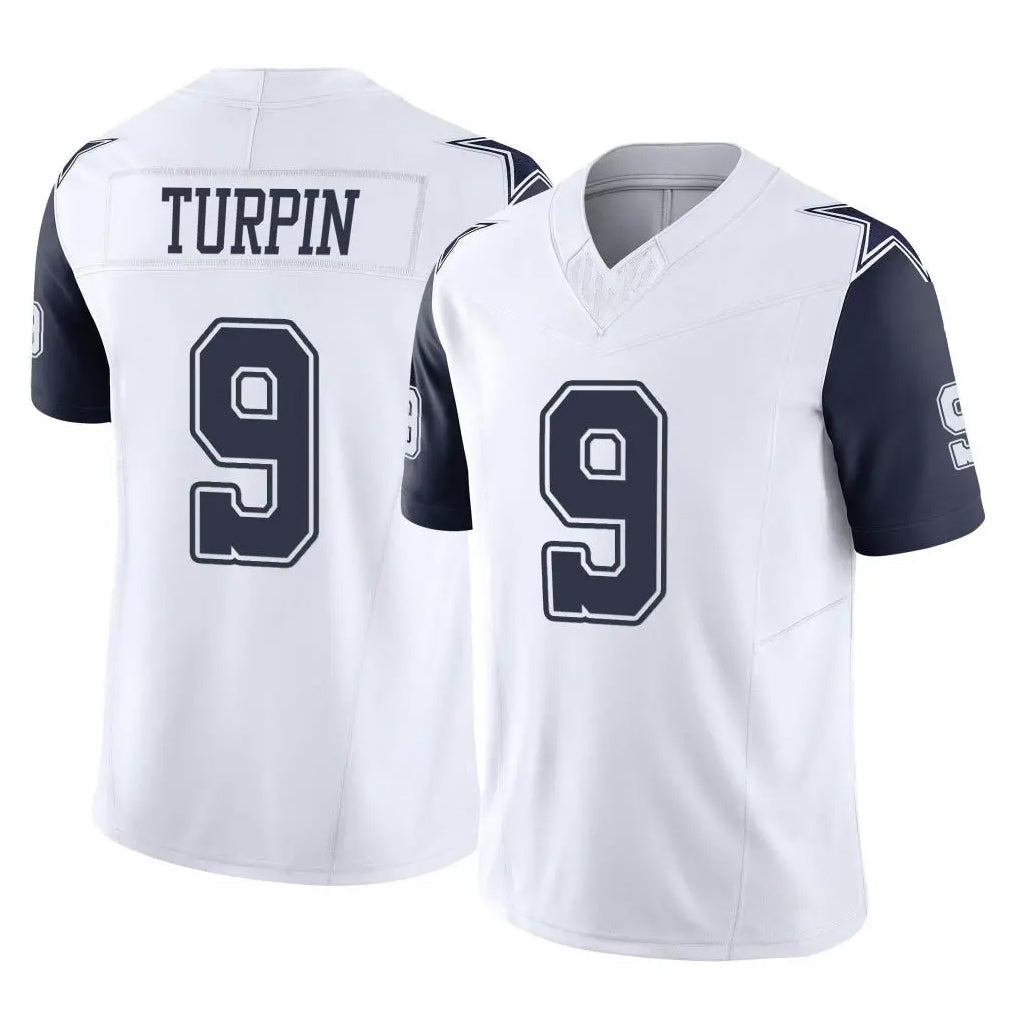 Punc D.Cowboys #9 KaVontae Turpin Player White-Navy Limited Vapor F.U.S.E. Home Game Stitched Jerseys
