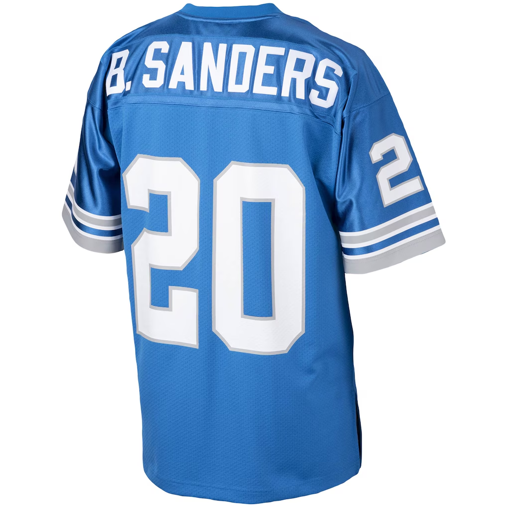 Punc D.Lions 1993 #20 Barry Sanders Mitchell & Ness Blue Authentic Throwback Retired Player Stitched Jerseys