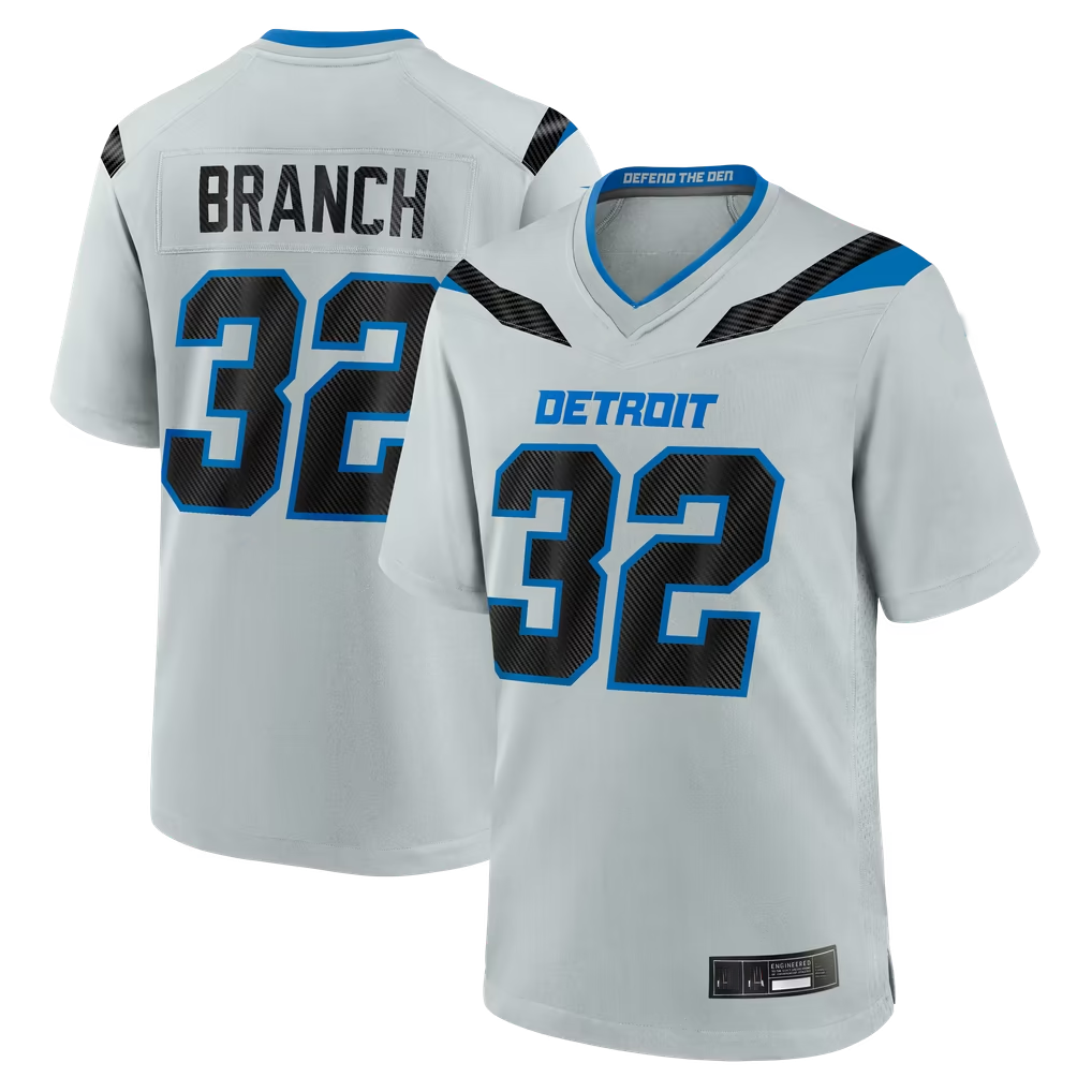Punc D.Lions #32 Brian Branch Silver 2026 Rivalries Collection Game Stitched Jerseys