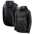 Punc D.Lions Black Salute to Service Hoodies Limited Game Blank Player Stitched Jerseys