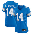 Punc D.Lions Home Game Stitched Jerseys - Blue - #14 Amon-Ra St. Brown Player