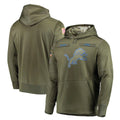 Punc D.Lions Olive Salute to Service Pullover Hoodies Home Game Blank Player Stitched Jerseys