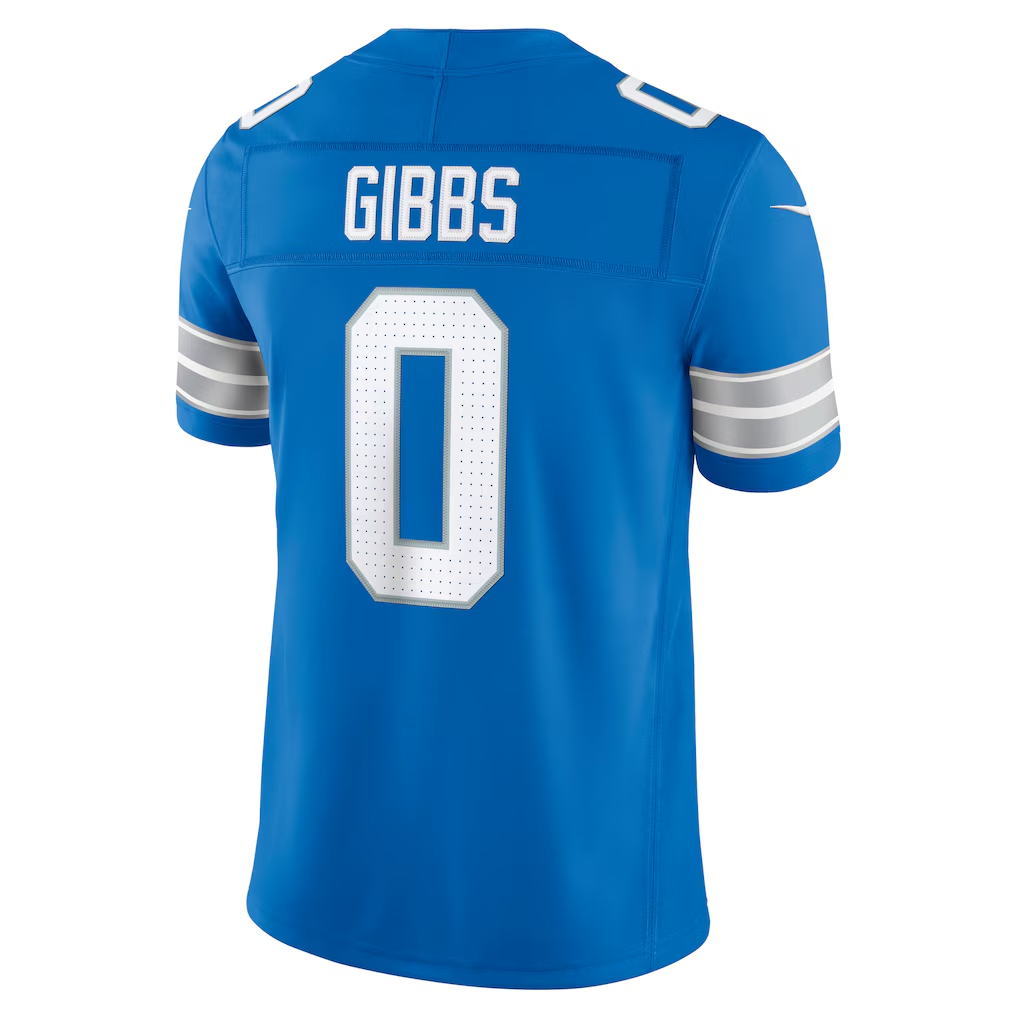 Punc D.Lions #0 Jahmyr Gibbs Blue Team Vapor F.U.S.E. Stitched Limited Jerseys