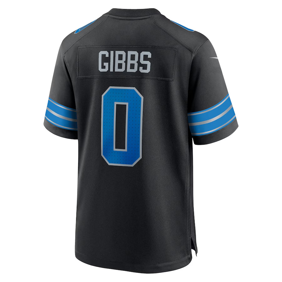 Punc D.Lions #0 Jahmyr Gibbs Player Black Alternate Game Stitched Jerseys