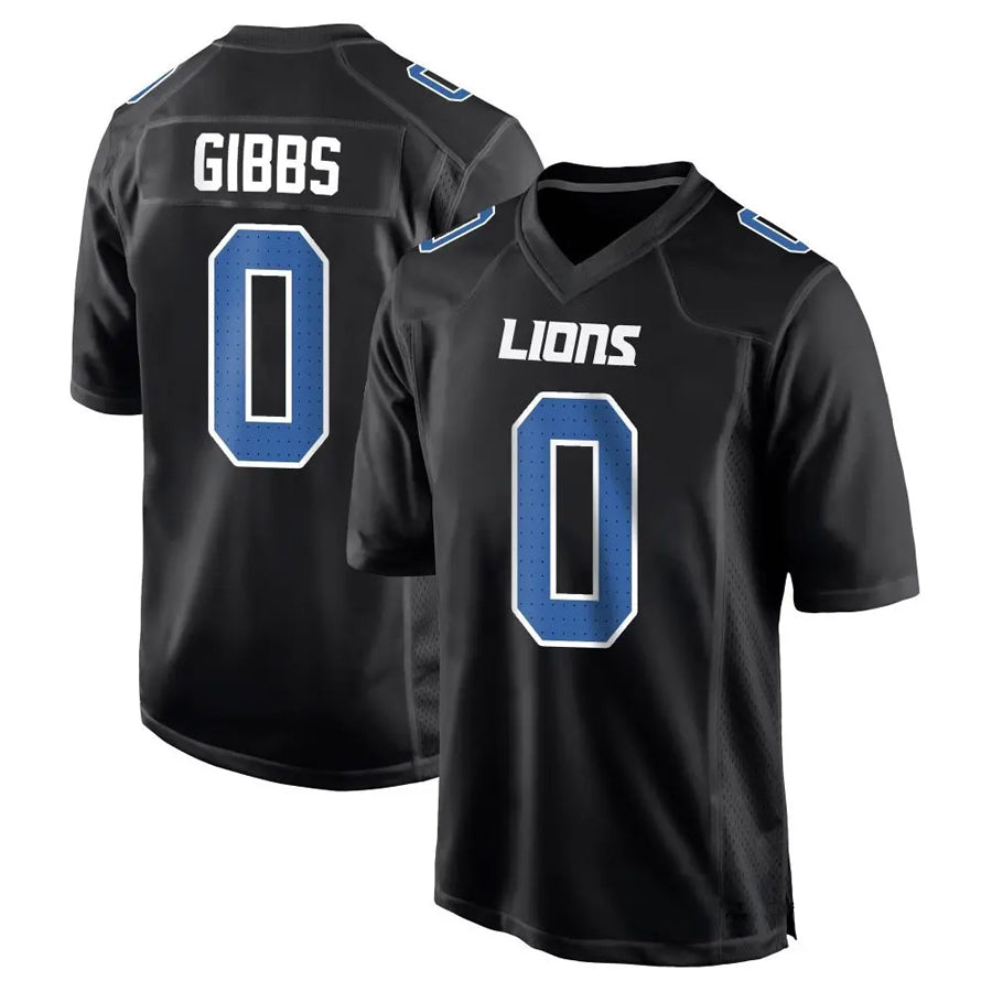 Punc D.Lions #0 Jahmyr Gibbs Player Black Fashion Game Stitched Jerseys