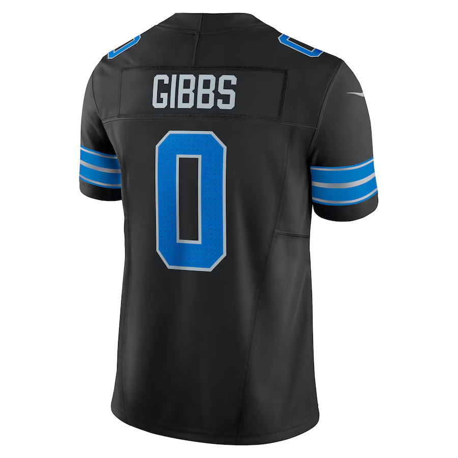 Punc D.Lions #0 Jahmyr Gibbs Player Black Vapor F.U.S.E. Limited Game Stitched Jerseys