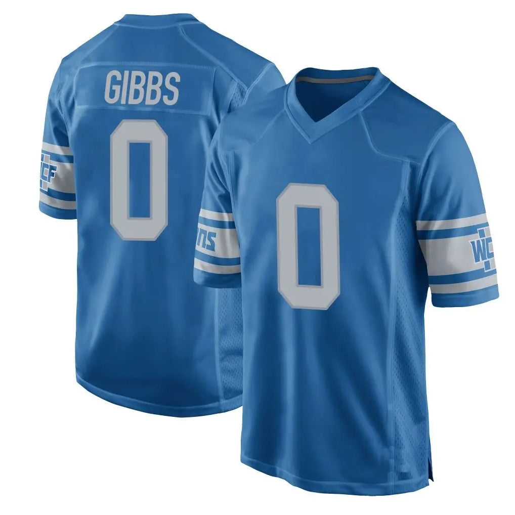 Punc D.Lions #0 Jahmyr Gibbs Player Blue Vapor Untouchable Throwback Game Stitched Jerseys