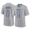 Punc D.Lions #0 Jahmyr Gibbs Player Gray Atmosphere Fashion Home Game Stitched Jerseys