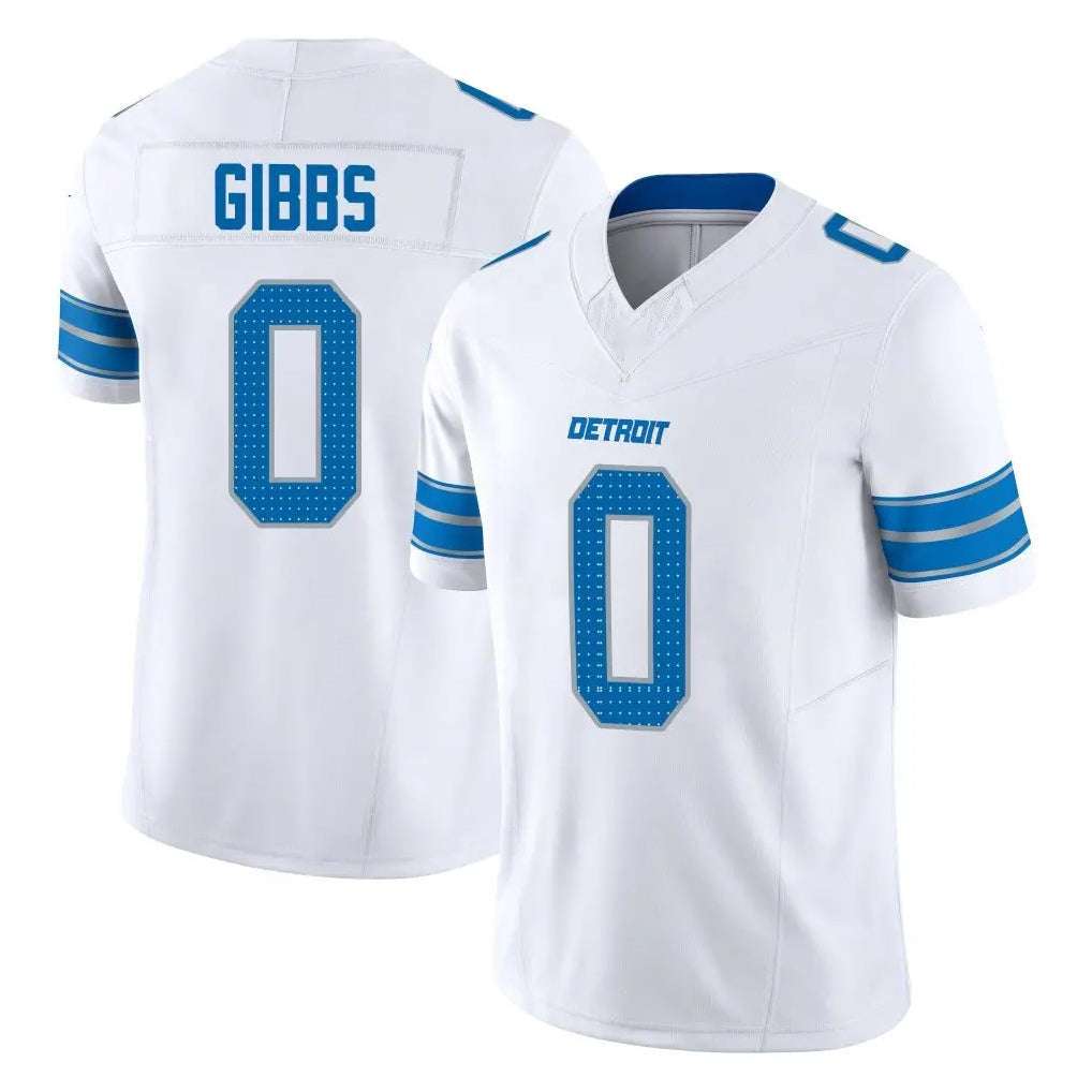 Punc D.Lions #0 Jahmyr Gibbs Player White Limited Vapor F.U.S.E. Alternate Home Game Stitched Jerseys