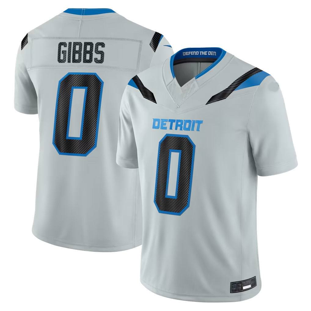 Punc D.Lions #0 Jahmyr Gibbs Silver 2026 Rivalries Collection Limited Stitched Jerseys