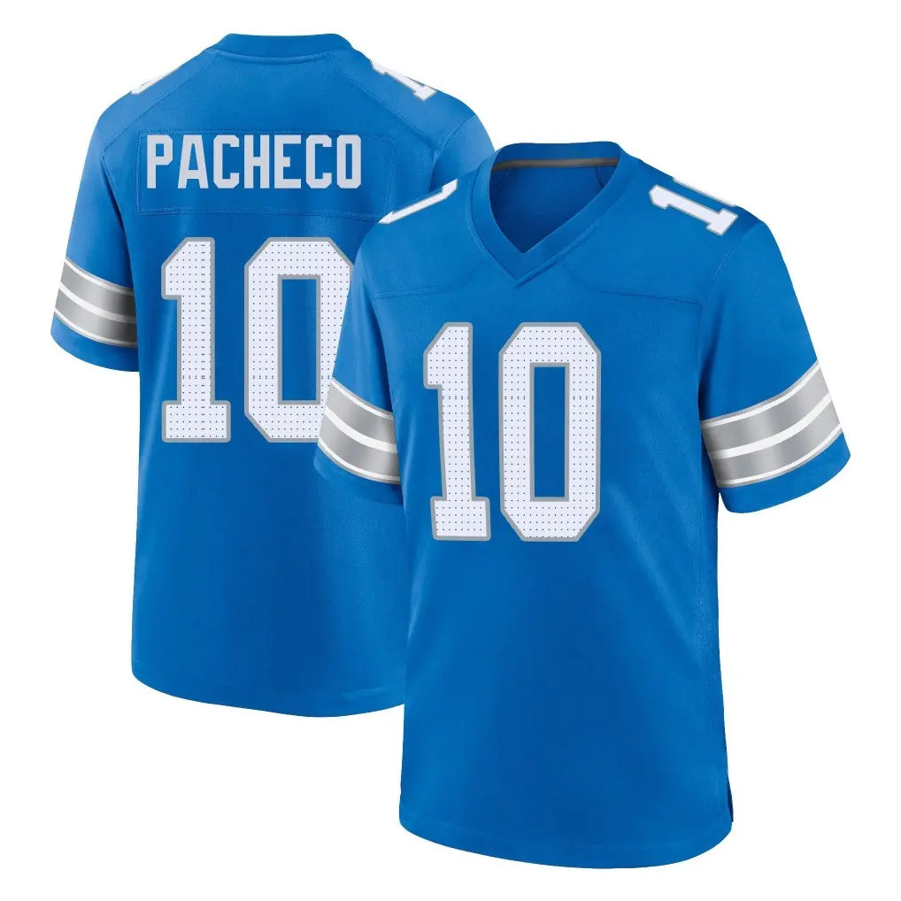 Punc D.Lions #10 Isiah Pacheco Player Blue Alternate Home Game Stitched Jerseys
